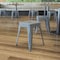 Flash Furniture 4  Inch Silver Metal Stool, PK4 ET-BT3503-18-SIL-GG - alternate 1
